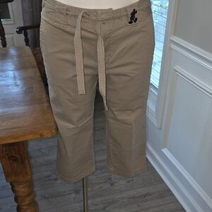 Disney Beige Cropped Pants with Character Detail